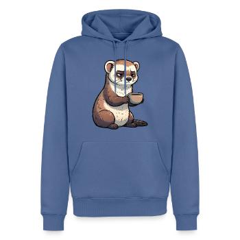 Frettchen Frettchenhalter Frettchenbesitzer - Männer Premium Bio Hoodie - Taubenblau - Vorne - Nico (187cm)