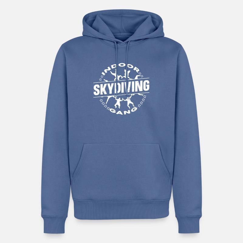 Parachutisme intérieur - Sweat à capuche Premium bio Homme - bleu pigeon
