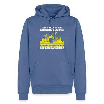 Bauarbeiten Beruf Bauarbeiter Geschenk - Männer Premium Bio Hoodie - Taubenblau - Vorne - Nico (187cm)
