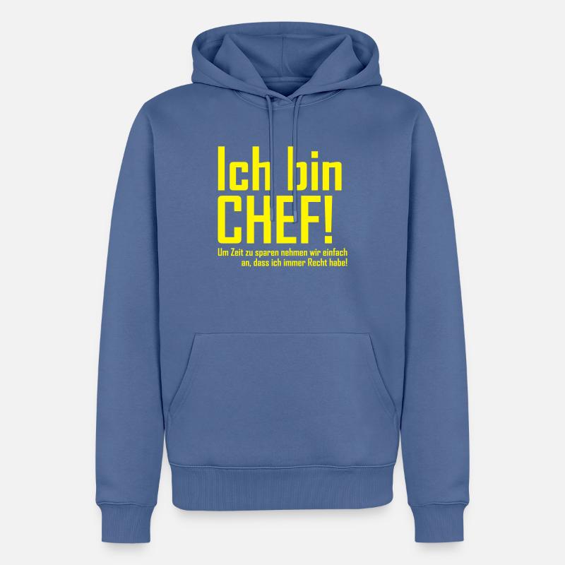 ich bin chef - Männer Premium Bio Hoodie - Taubenblau