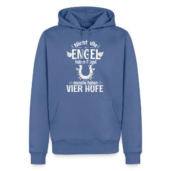 Engel mit Hufen - Pferde Motiv - Männer Premium Bio Hoodie - Taubenblau - Vorne - Nico (187cm)