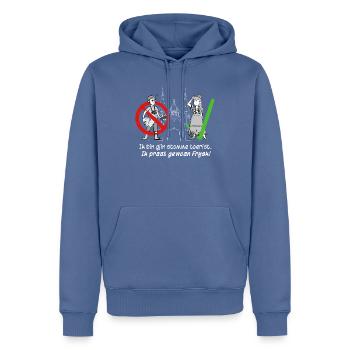 Ich bin kein dummer Tourist, ich rede nur Frysk! - Männer Premium Bio Hoodie - Taubenblau - Vorne - Nico (187cm)
