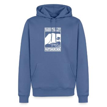 Rabbit Valley - Männer Premium Bio Hoodie - Taubenblau - Vorne - Nico (187cm)