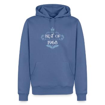 1968 best of - Männer Premium Bio Hoodie - Taubenblau - Vorne - Nico (187cm)