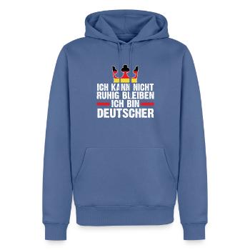 Deutschland Deutscher Deutsches - Männer Premium Bio Hoodie - Taubenblau - Vorne - Nico (187cm)