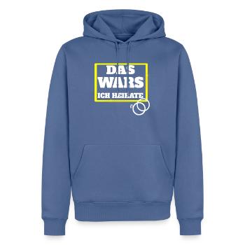 Das Wars - Männer Premium Bio Hoodie - Taubenblau - Vorne - Nico (187cm)