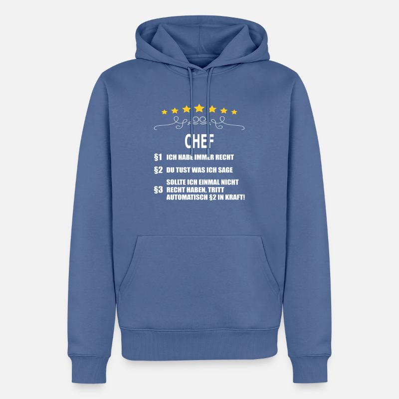 CHEF - Männer Premium Bio Hoodie - Taubenblau