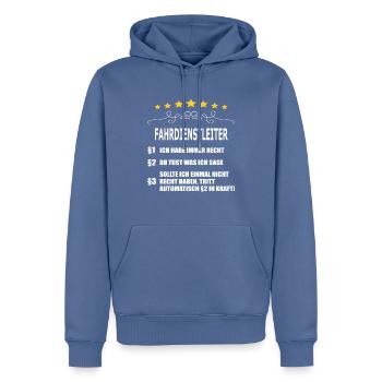 FAHRDIENSTLEITER - Männer Premium Bio Hoodie - Taubenblau - Vorne - Nico (187cm)