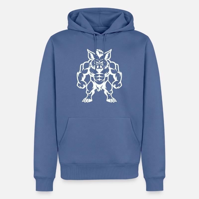 Bande dessinée Sanglier - Sweat à capuche Premium bio Homme - bleu pigeon