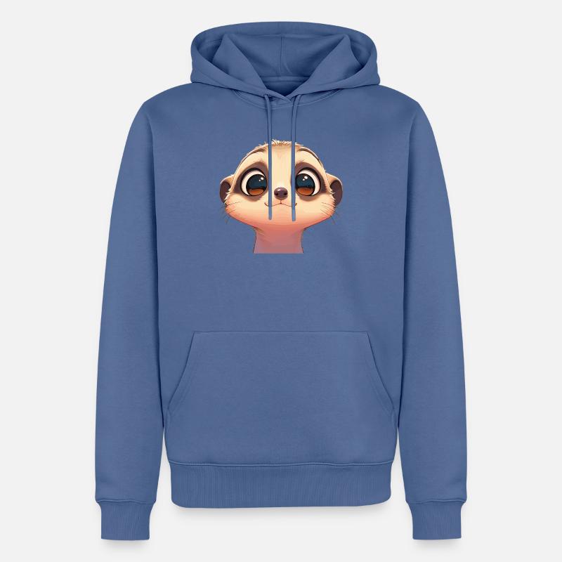 Suricate Erdmännchen - Sweat à capuche Premium bio Homme - bleu pigeon