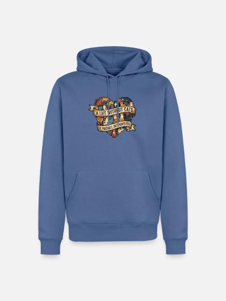 Katzenmama Katzen - Männer Premium Bio Hoodie - Taubenblau