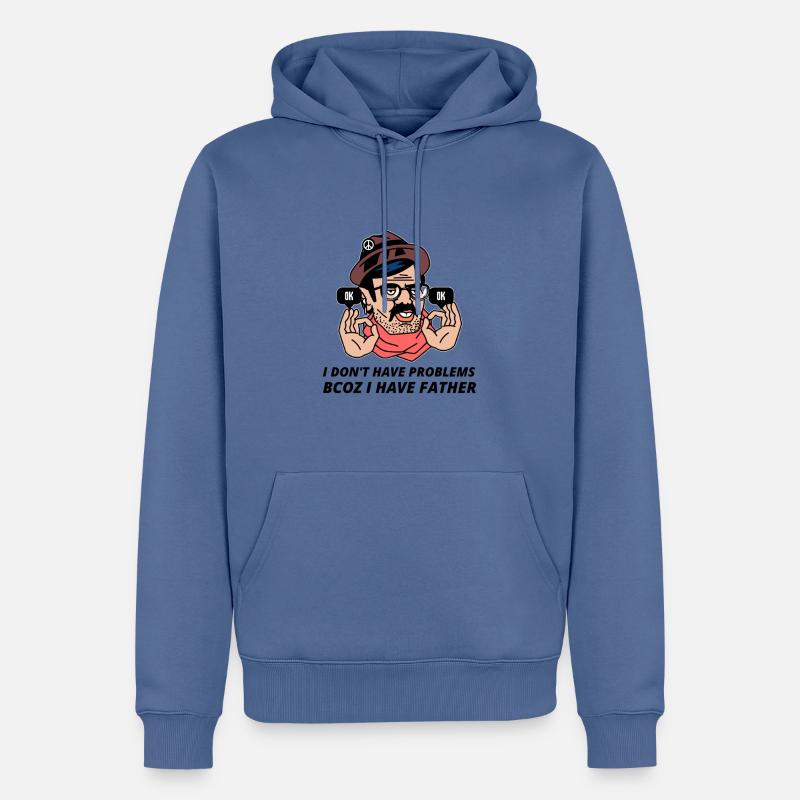 Modèle de conception de t-shirt avec illustrations - Sweat à capuche Premium bio Homme - bleu pigeon