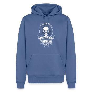 Verrückter Tischler - Männer Premium Bio Hoodie - Taubenblau - Vorne - Nico (187cm)