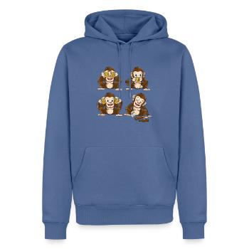 Lustig Affe Craft Bier Kritik Hobbybrauer Saufen - Männer Premium Bio Hoodie - Taubenblau - Vorne - Nico (187cm)