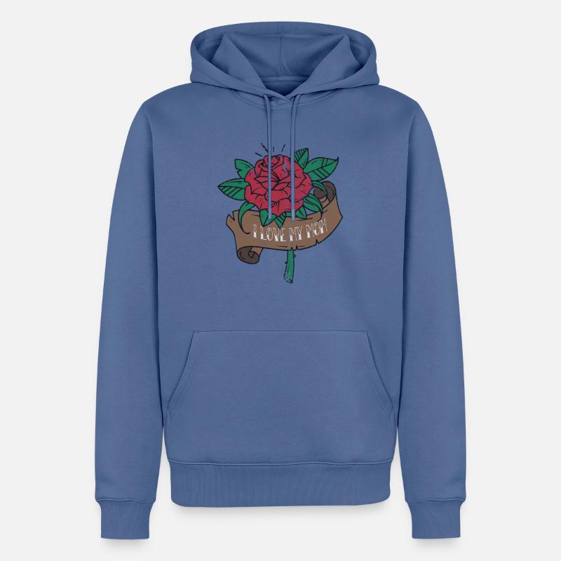 Ich liebe Dich Mutter Mama - Männer Premium Bio Hoodie - Taubenblau