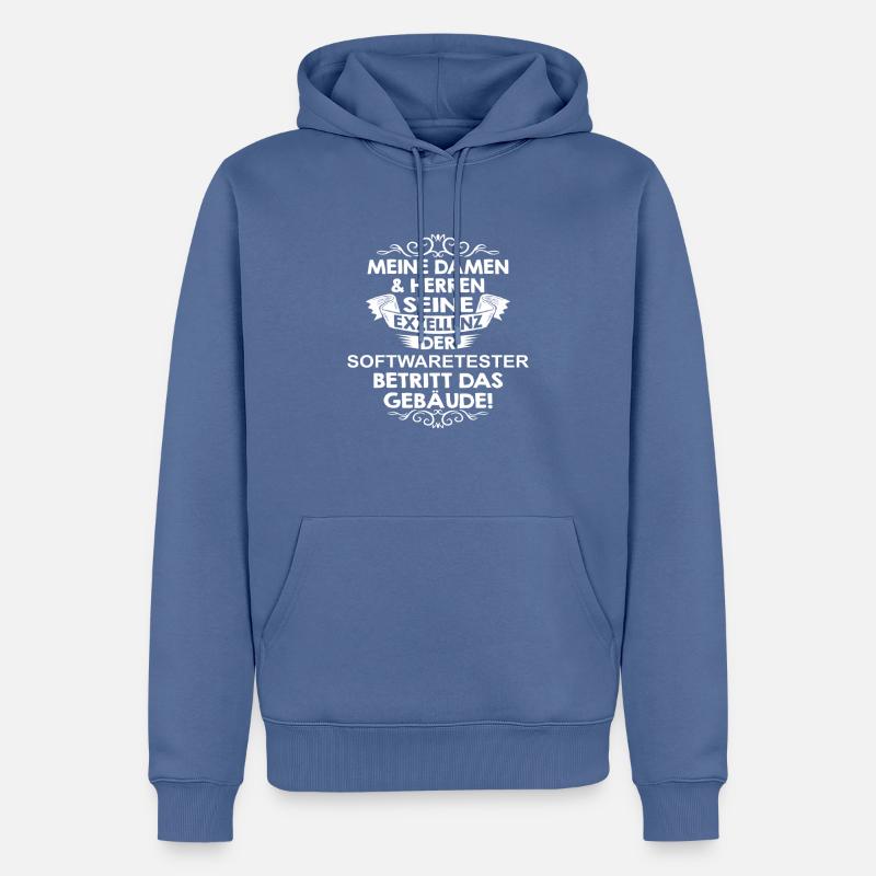 softwaretester - Männer Premium Bio Hoodie - Taubenblau