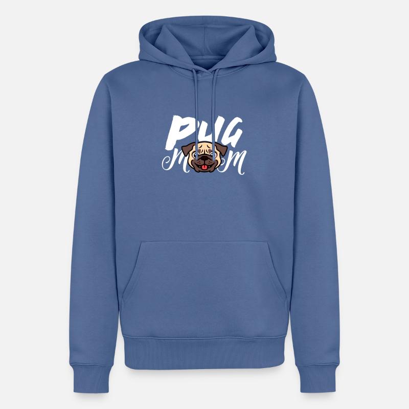 Mops Mama - Männer Premium Bio Hoodie - Taubenblau