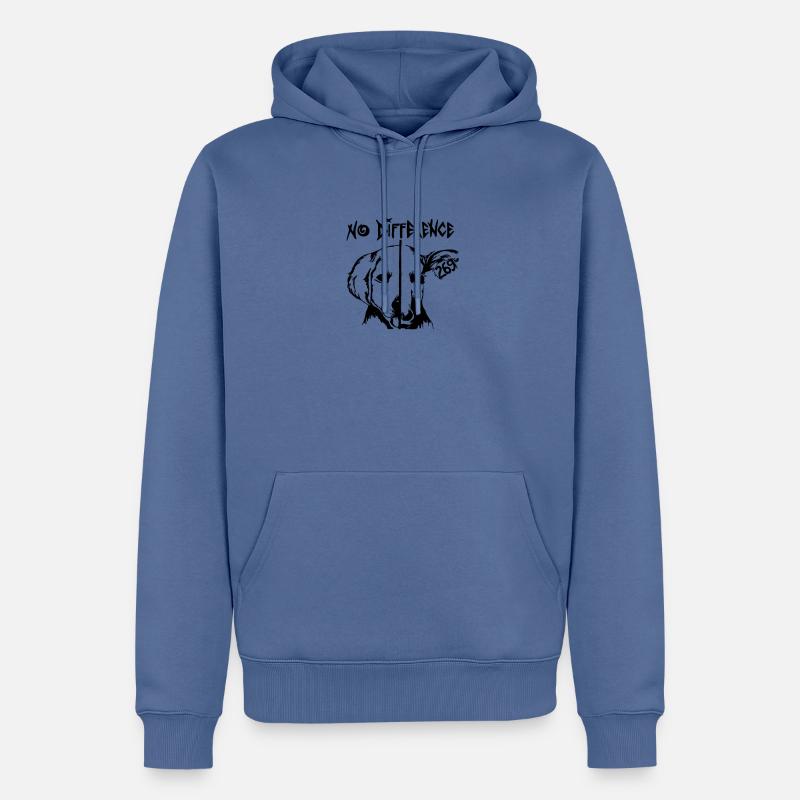 AUCUNE DIFFERENCE - Sweat à capuche Premium bio Homme - bleu pigeon