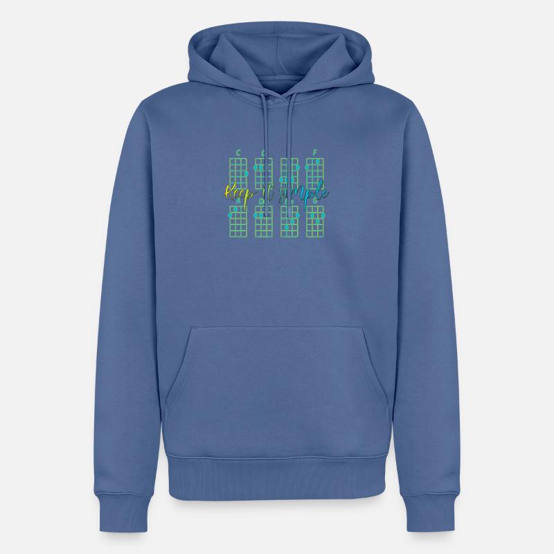 accords ukuléléens simples - Sweat à capuche Premium bio Homme - bleu pigeon