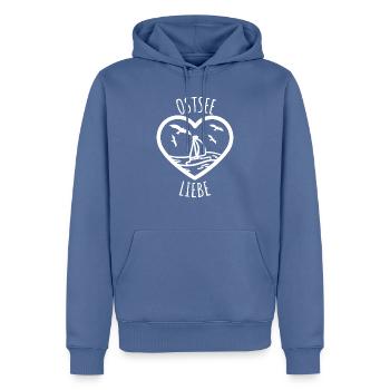 Ostsee Liebe - Männer Premium Bio Hoodie - Taubenblau - Vorne - Nico (187cm)