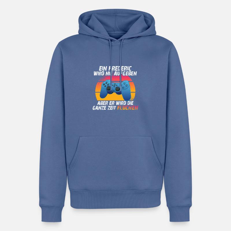 Ein frederic wird nie aufgeben - Männer Premium Bio Hoodie - Taubenblau