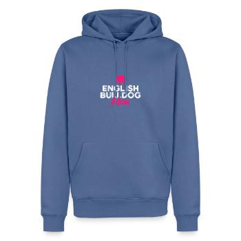 English bulldog mom - Männer Premium Bio Hoodie - Taubenblau - Vorne - Nico (187cm)