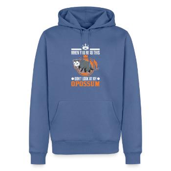 Opossum Gift Possum Pouch Rat - Men’s Premium Organic Hoodie - stone blue - Front - Nico (187cm)