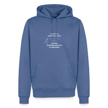 Friseur/in Selbstbewusstsein Haare schneiden - Männer Premium Bio Hoodie - Taubenblau - Vorne - Nico (187cm)