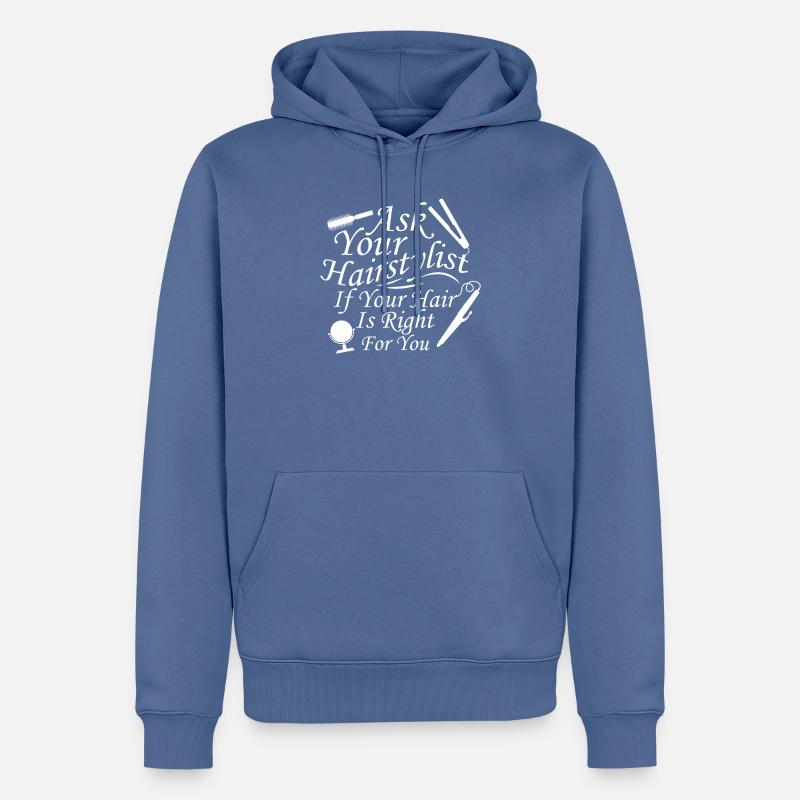 Coiffeur Coiffeur - Sweat à capuche Premium bio Homme - bleu pigeon