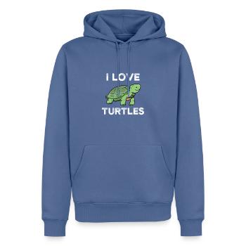 I love turtles water turtle - Männer Premium Bio Hoodie - Taubenblau - Vorne - Nico (187cm)