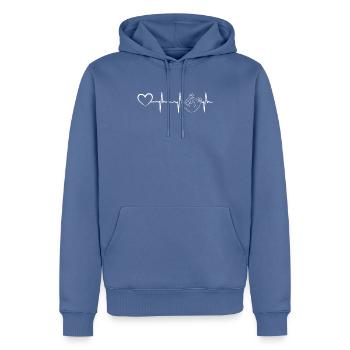 Sloth Heartline Heart Sloth Animal Sloth Heartbeat - Männer Premium Bio Hoodie - Taubenblau - Vorne - Nico (187cm)