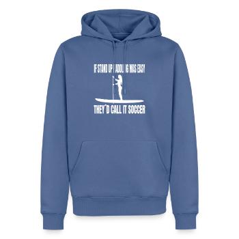 Stand up paddlers Stand Up Paddle Stand up paddle Surf - Sweat à capuche Premium bio Homme - bleu pigeon - Devant - Nico (187cm)