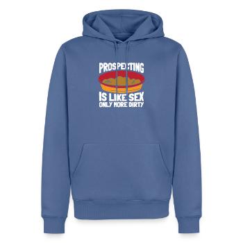 Prospectors Digging Treasure - Men’s Premium Organic Hoodie - stone blue - Front - Nico (187cm)