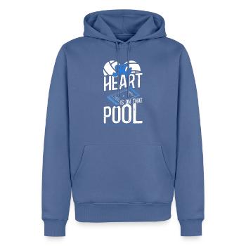 Water Polo Girlfriend My Heart Is - Männer Premium Bio Hoodie - Taubenblau - Vorne - Nico (187cm)
