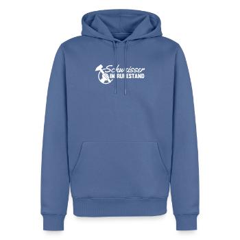 Schmied Metallbauer Schlosser - Männer Premium Bio Hoodie - Taubenblau - Vorne - Nico (187cm)