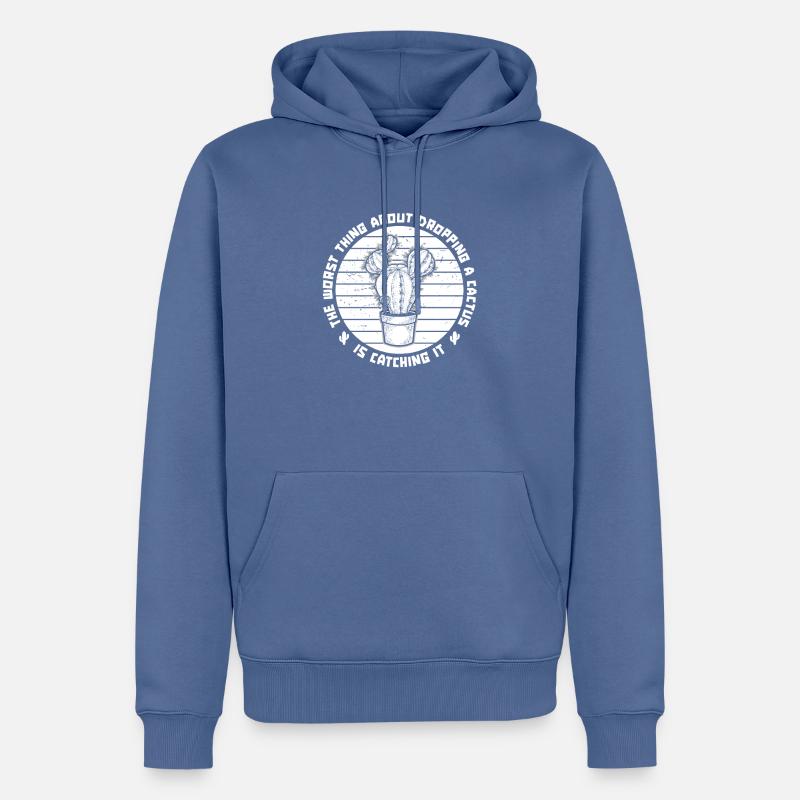 Cactus Jardin Cactus - Sweat à capuche Premium bio Homme - bleu pigeon