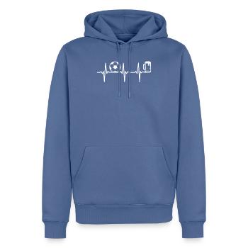 Soccer Heartbeat Beer Soccer Player Heartbeat - Männer Premium Bio Hoodie - Taubenblau - Vorne - Nico (187cm)