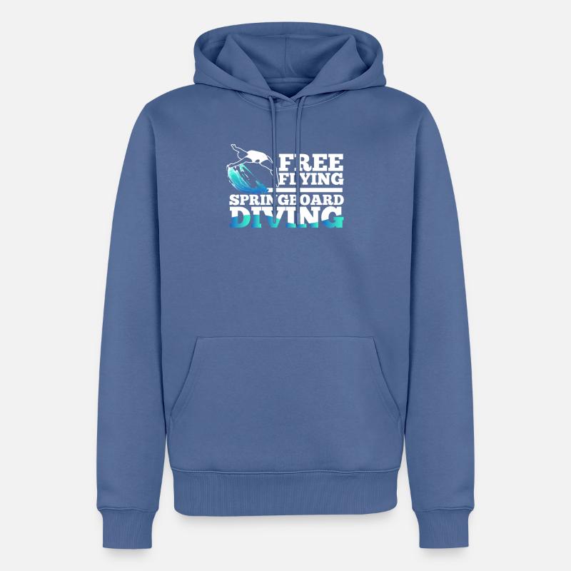 Plongée Plongée Vol - Sweat à capuche Premium bio Homme - bleu pigeon
