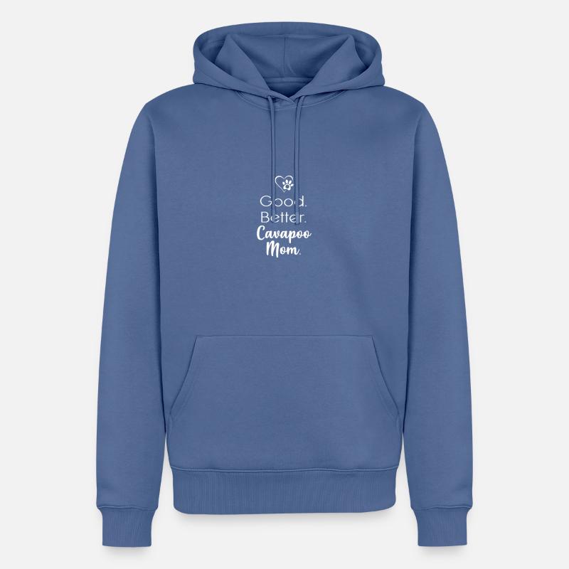 Cavapoo - Sweat à capuche Premium bio Homme - bleu pigeon