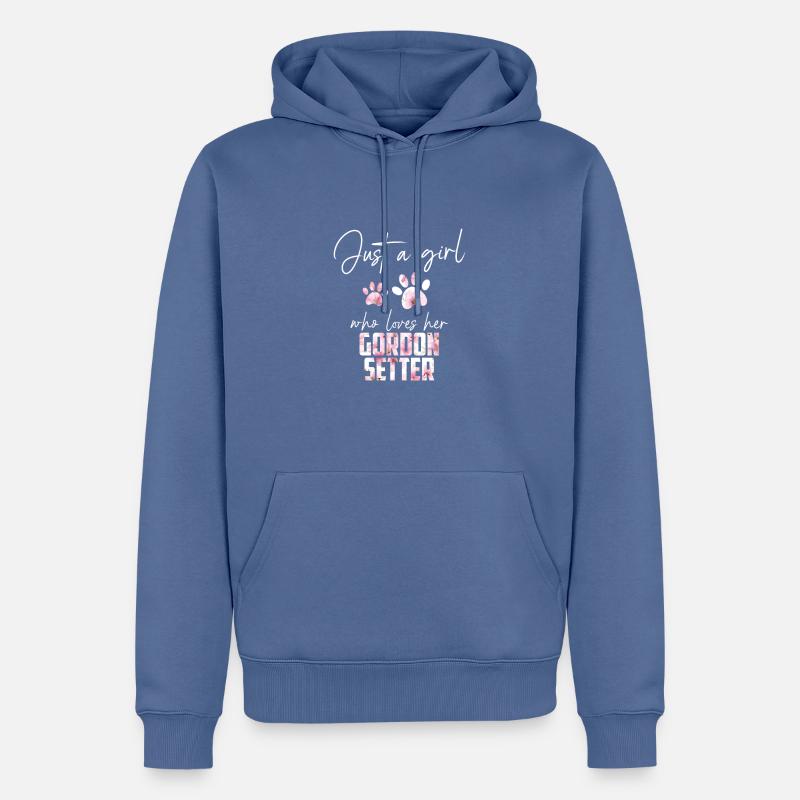 Gordon Setter - Sweat à capuche Premium bio Homme - bleu pigeon