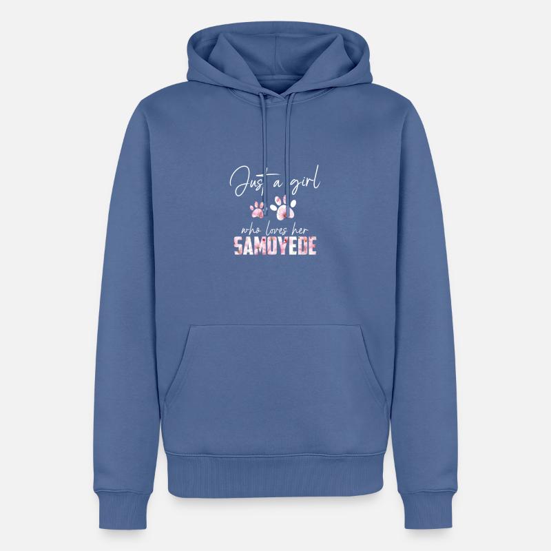 Samoyède - Sweat à capuche Premium bio Homme - bleu pigeon