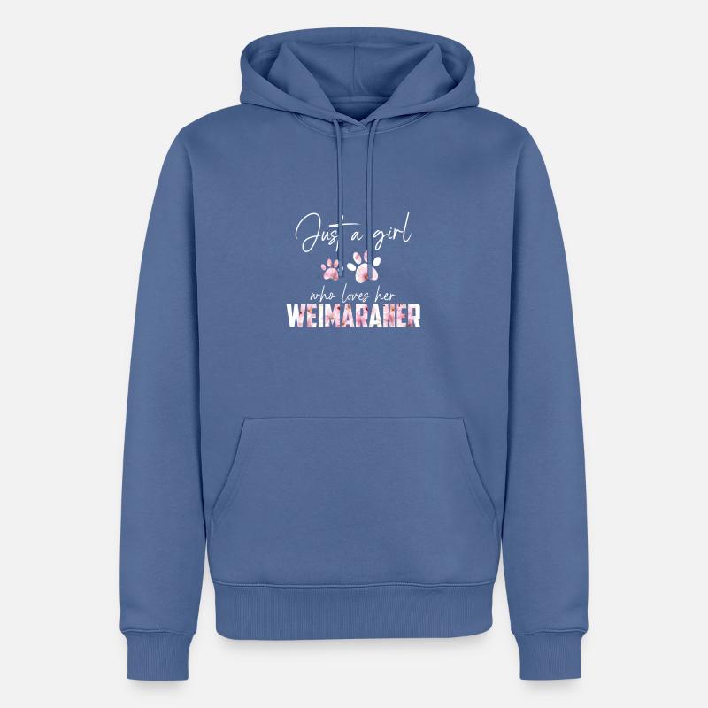 Weimaraner - Sweat à capuche Premium bio Homme - bleu pigeon