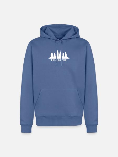 Philadelphia Skyline - Männer Premium Bio Hoodie - Taubenblau