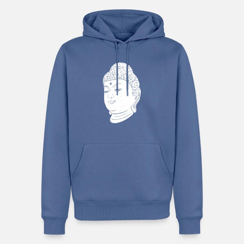 Bouddha bouddhiste - Sweat à capuche Premium bio Homme - bleu pigeon