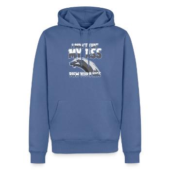 Honey Badger Ratel - Sweat à capuche Premium bio Homme - bleu pigeon - Devant - Nico (187cm)