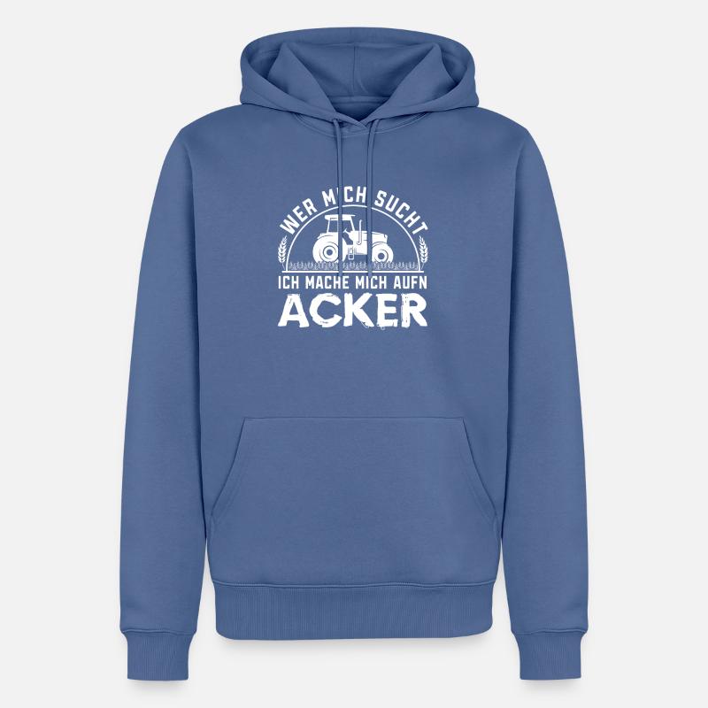 Landwirt Pflanzen Acker Traktor Bauer Acker - Männer Premium Bio Hoodie - Taubenblau