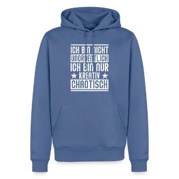 Kreativ Chaotisch - Design - Männer Premium Bio Hoodie - Taubenblau - Vorne - Nico (187cm)