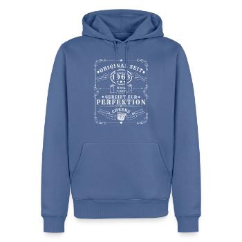 60 Jahre: Oktober 1963, Whisky - Männer Premium Bio Hoodie - Taubenblau - Vorne - Nico (187cm)