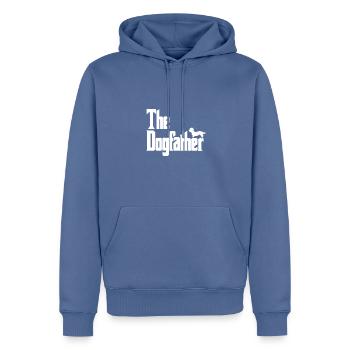 Le Dogfather Dandie Dinmont Terrier - Sweat à capuche Premium bio Homme - bleu pigeon - Devant - Nico (187cm)