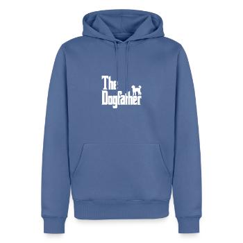 Le Dogfather Labradoodle - Sweat à capuche Premium bio Homme - bleu pigeon - Devant - Nico (187cm)